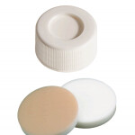 N 24 PP screw cap (bonded) white center hole Silicone white / PTFE beige Hardness 45° x 3.2mm