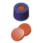 N 9 PP screw cap (bonded), blue, center hole Red Rubber/TEF colourless Hardness: 65°shore A Thickness: 1.0mm pack of 100